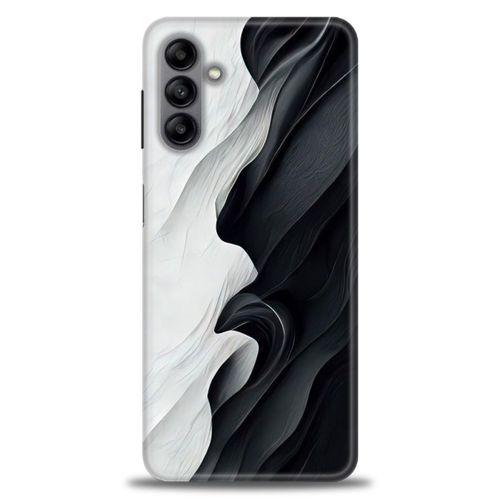 Samsung Galaxy A04S Kılıf HD Baskılı Kılıf - Black and White + Tam Ekran Koruyucu