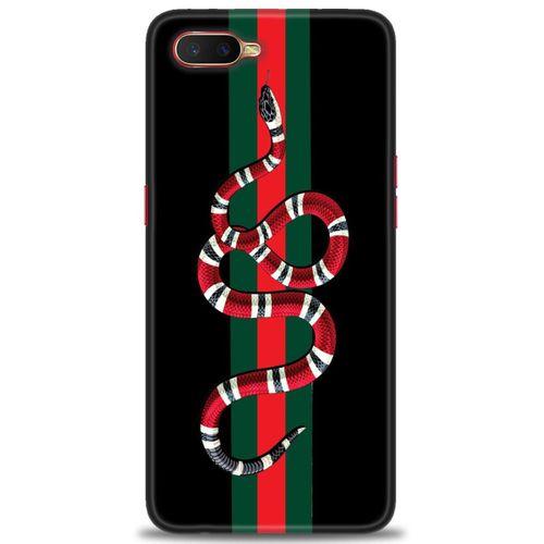 Oppo RX17 Neo Kılıf HD Baskılı Kılıf - Kırmızı Yeşil Yılan + Tam Ekran Koruyucu