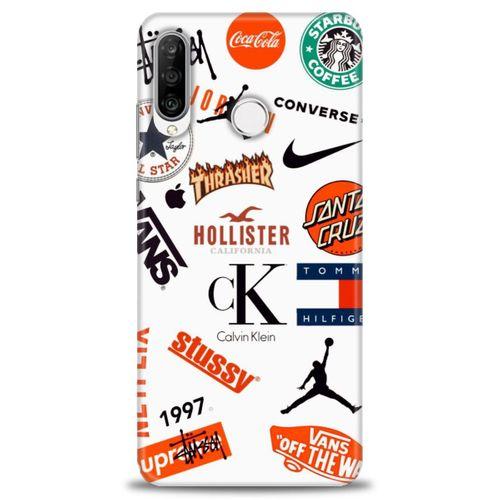 Huawei P30 Lite Kılıf HD Baskılı Kılıf - Stussy + Tam Ekran Koruyucu