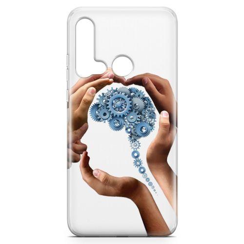 Huawei P20 Lite 2019 Kılıf Beyin Makinesi Arka Kapak Koruma Desenli Full Koruyucu