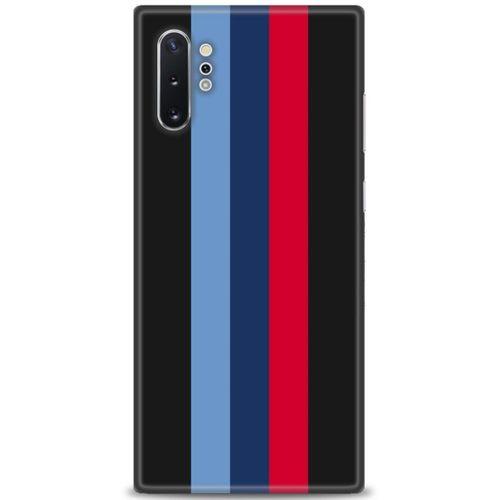 Samsung Galaxy Note 10 Plus Kılıf HD Baskılı Kılıf - Bordo Mavi Çubuklar + Tam Ekran Koruyucu