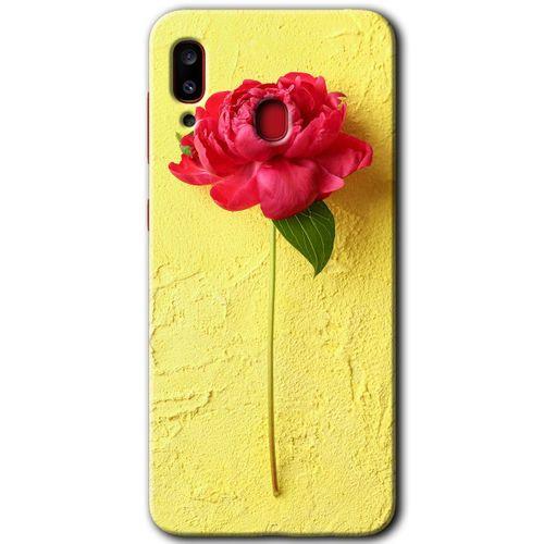 Galaxy A30 Kılıf HD Desen Baskılı Arka Kapak - Kırmızı Gül + Kırılmaz Cam