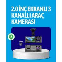 3 Kameralı Araç İçi Kayıt Cihazı  Suya Ve Toza Dayanıklı Tasarım