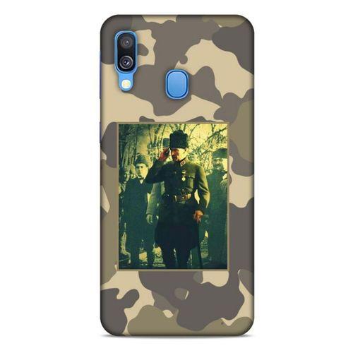 Samsung Galaxy A40 Kılıf Atatürk (14) Lansman Kılıf Kamuflaj Krem