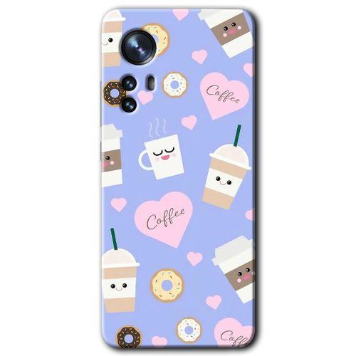 Xiaomi Mi 12 Kılıf HD Desen Baskılı Arka Kapak - Coffee Cake + Kırılmaz Cam