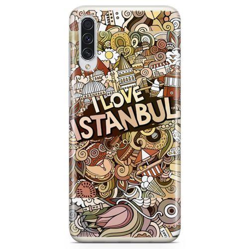 Samsung Galaxy A70s Kılıf İstanbul Doodle Arka Kapak Koruma Desenli Full Koruyucu