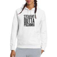 Pubg Straıght Outta Pochınkı Baskılı Beyaz Kadın Kapşonlu Sweatshirt