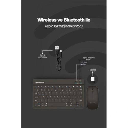 Siyah Kablosuz Klavye Ve Mouse Seti