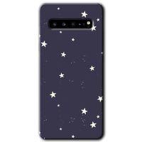 Samsung Galaxy S10 Plus HD Baskılı Kılıf + 9D Tam Ekran Koruyucu - Gökyüzü Yıldız