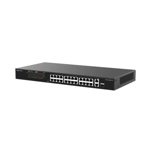 RUIJIE REYEE RG-ES126FGS-LP 24 PORT 10/100 + 2X RJ45 /1X1GB SFP UPLINK COMBO 180W POE RACKMOUNT SWITCH