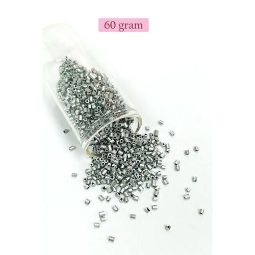 Kesme Cam Boncuk 2mm - 60 Gram - Mat Gümüş - BNC381