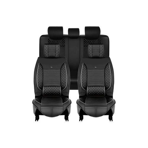 Citroen C3 Picasso Lüks Deri Oto Koltuk Kılıfı Ön/Arka Set Siyah/Beyaz