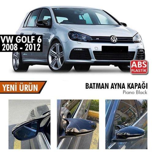 Volkswagen Golf Uyumlu 6 (2008-2012) Batman Yarasa Ayna Kapağı (Parlak Siyah)