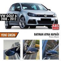 Volkswagen Golf Uyumlu 6 (2008-2012) Batman Yarasa Ayna Kapağı (Parlak Siyah)