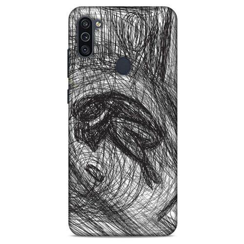 Samsung Galaxy M11 Kılıf Depresyon (37) Silicone Cover Sarı Lacivert