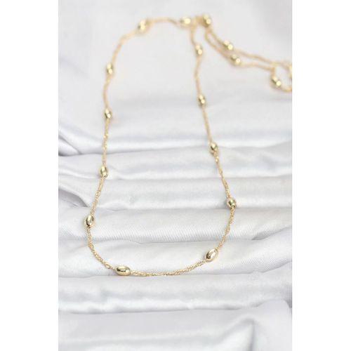 CM 14K Gold Renk Topçuklu Burgu Zincir Model 60 cm Kadın Kolye