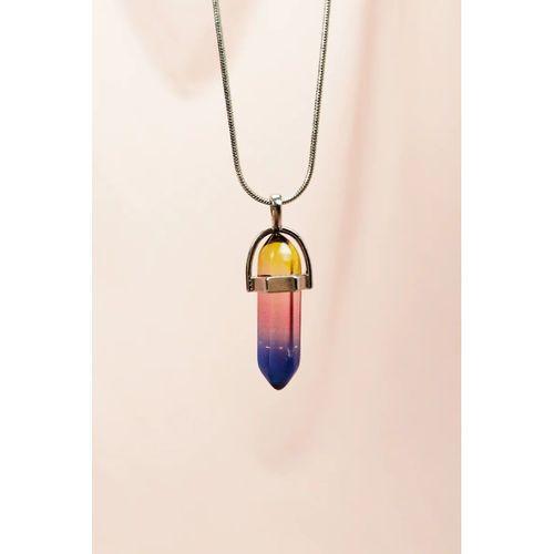 Çakra Doğal Taşı Zincirli El Yapımı Tasarımlı Kolye Uç: 3,5 cm Zincir: 20 cm Kutulu