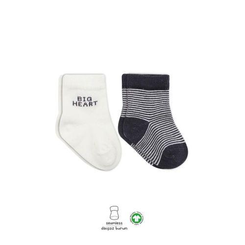 Bistyle Big Heart Penye Soket Çorap 2'Li BS10117 Antrasit