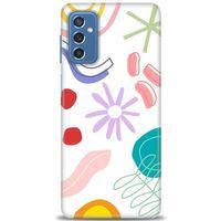 Samsung Galaxy M52 5G Kılıf HD Baskılı Kılıf - Çiçek Yıldız + Tam Ekran Koruyucu