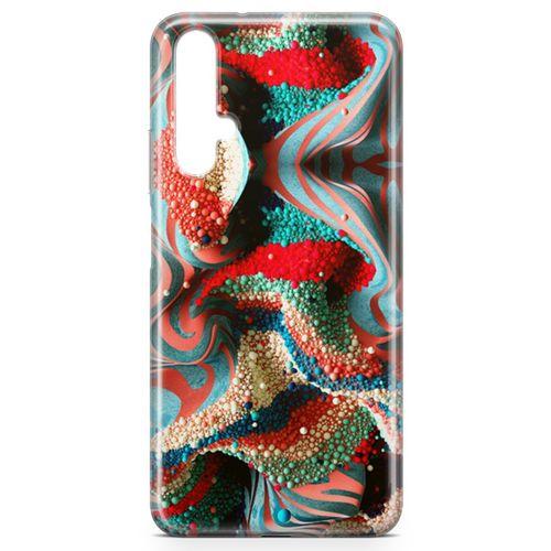 Honor View 20 Kılıf Kabartma İnciler Arka Kapak Koruma Desenli Full Koruyucu