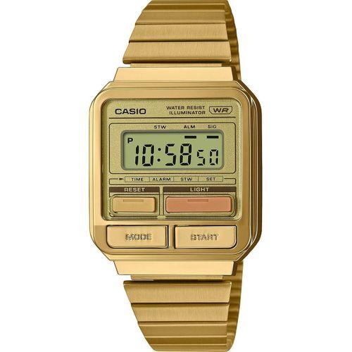 Casio A120WEG-9ADF Quartz Dijital Çelik Altın Rengi Organik Cam Erkek Kol Saati