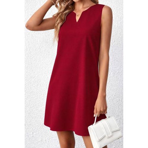 Kadın Askılı V Yakalı Mini Ithal Krep Elbise