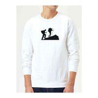 Silhouette Hiking Baskılı Beyaz Erkek Sweatshirt