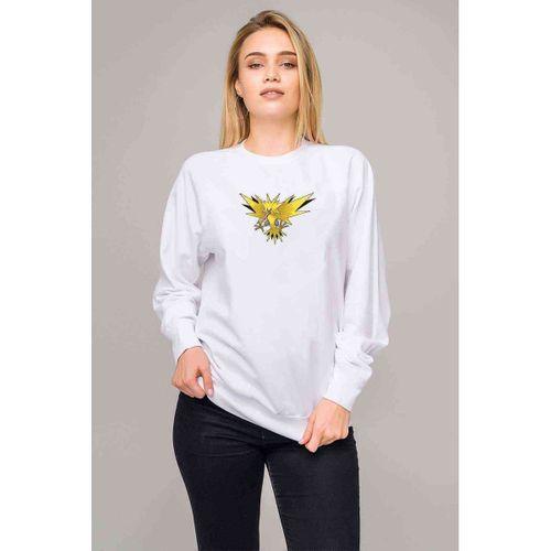 Owl Kuş 2 Baskılı Beyaz Kadın Sweatshirt