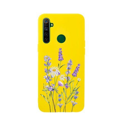 Oppo Realme 5i Lavender Premium Silikonlu Sarı Telefon Kılıfı