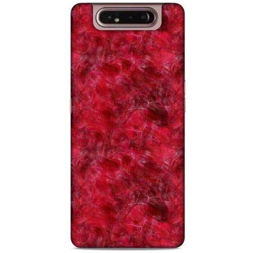 Mermer Desenli (6) Tema Silikon Kılıf Kırmızı Samsung Galaxy A80 Kılıf