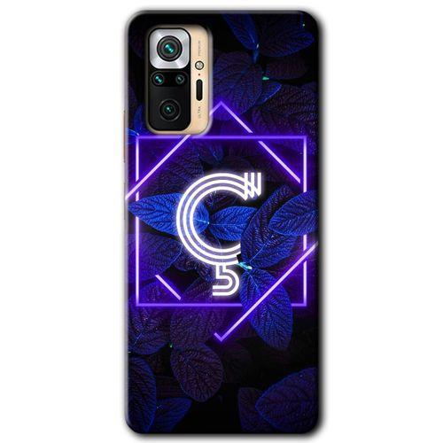 MRCİLETİSİM Xiaomi Redmi Note 10 Pro Kılıf Kapak - Dark Neon Yaprak Ç Harfi +Hayalet Ekran Yandan Gözükmez