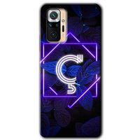 MRCİLETİSİM Xiaomi Redmi Note 10 Pro Kılıf Kapak - Dark Neon Yaprak Ç Harfi +Hayalet Ekran Yandan Gözükmez