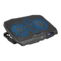 FRISBY FNC-5230ST (2x12,5cm 2x7cm) 4 Fan, 10’’-17’’ Notebook Soğutucu, 5 Kademeli Stand, 3 Farklı Program, Ayarlanabilir Hız, Mavi Ledli (Siyah)
