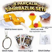 8’li Sihirbazlık Seti (kibrit, Defter, Halka, Kupa, İp, 3’lü Kart)