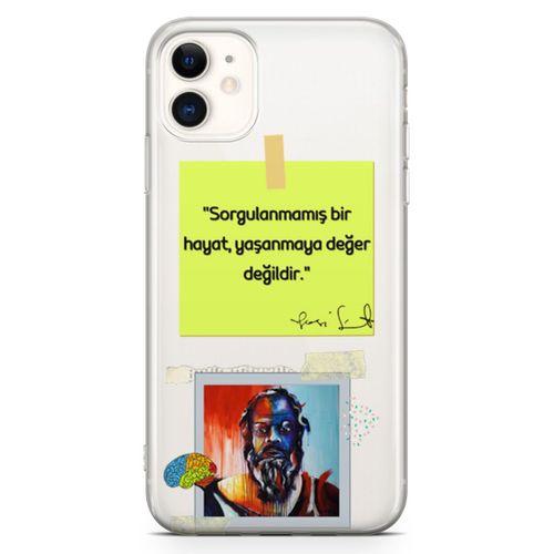 Apple iPhone 11 Kılıf Caps Sokrates Hayat Arka Kapak Koruma Desenli Full Koruyucu