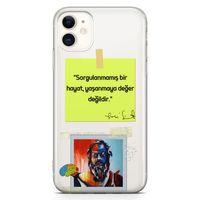 Apple iPhone 11 Kılıf Caps Sokrates Hayat Arka Kapak Koruma Desenli Full Koruyucu