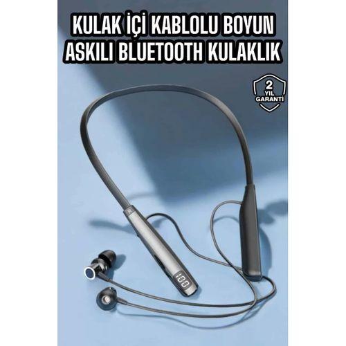 Boyun Askılı Bluetooth Kulaklık Uzun Şarj Süreli Dijital Göstergeli Kablolu