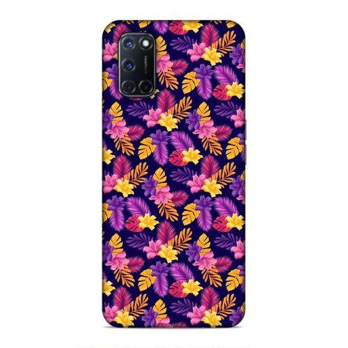Oppo A92 Kılıf Mor Tropik Hayat Arka Kapak Silikon Koruma Full Koruyucu