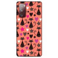 Lopard Samsung Galaxy S20 Fe Uyumlu Kılıf Kediler (10) Full Koruma Kılıfı Kalpli Kedi