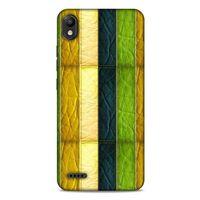 LG K20 2019 Kılıf Patchwork (37) Silicone Cover Sarı Lacivert