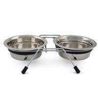 Beeztees Köpek İkili Mama ve Su Kabı, Paslanmaz Çelik, Sessiz&Kaymaz, 13cm, 2x380ml