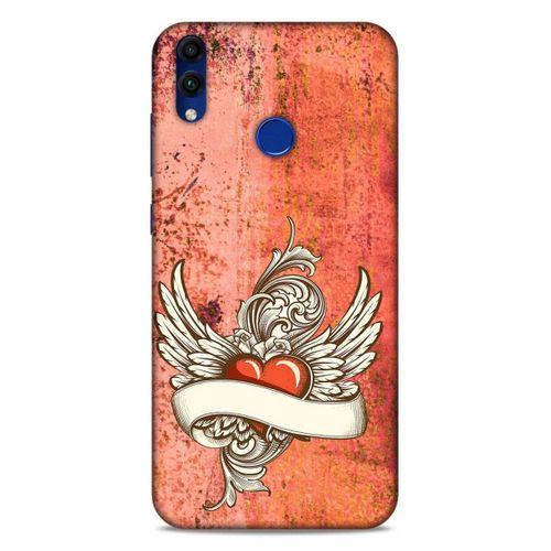 Lopard Huawei Honor 8C Uyumlu Kılıf Tattoo's (7) Telefon Kılıfı Kırmızı Beyaz