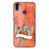 Lopard Huawei Honor 8C Uyumlu Kılıf Tattoo's (7) Telefon Kılıfı Kırmızı Beyaz