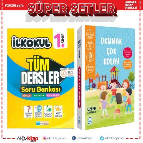 Evrensel İletişim 1.Sınıf Tüm Dersler Soru Bankası ve Mavi Kirpi Okuma Seti Okumak Çok Kolay 2 Kitap