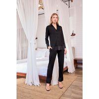 Uzun Kollu Önü Düğmeli Gömlek Yaka Pijama Takımı