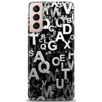 Samsung Galaxy S21 FE Kılıf HD Baskılı Kılıf - Harfler + Tam Ekran Koruyucu
