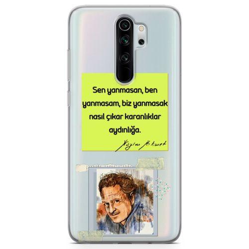 Xiaomi Redmi Note 8 Pro Kılıf Caps Nazım Hikmet Arka Kapak Koruma Desenli Full Koruyucu