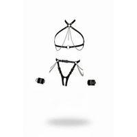 Siyah Harness Takım Zincir Detaylı Deri Vücut Aksesuarı - Brf1224