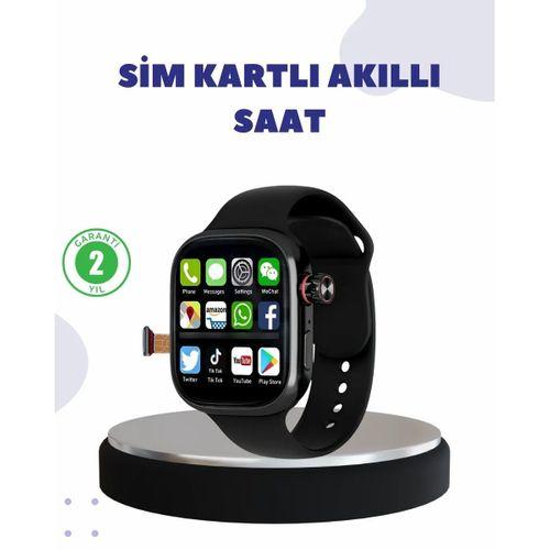 Sesli Arama Özellikli Sım Kartlı Siyah Akıllı Saat