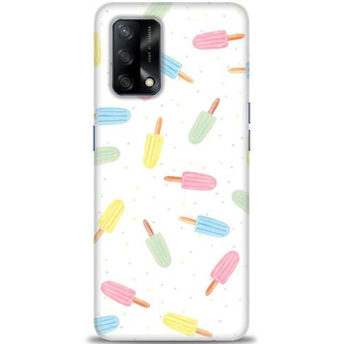 Oppo A74 Kılıf HD Baskılı Kılıf - Renkli Dondurmalar + Tam Ekran Koruyucu